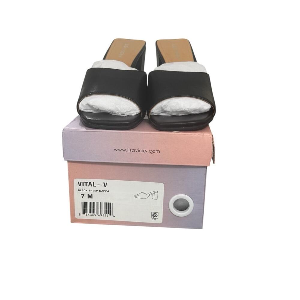 NIB! Lisa Vicky Vital Slide Open Toe Block Heel L… - image 10